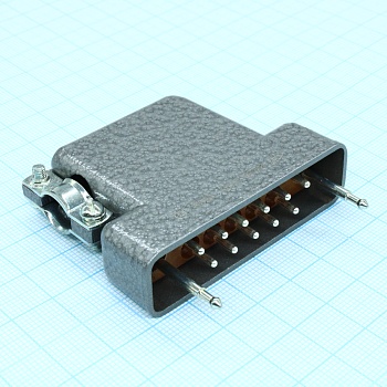 РП10-11 ЛУ вилка с/к - Соединитель  низкочастотный, прямоугольный, внутреннего монтажа