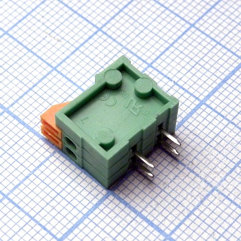 DG141R-2.54-02P-14-00A(H) - Нажимной безвинтовой клеммный блок 2 контакта. Зажим типа торцевой контакт. Серия DG141R-2.54