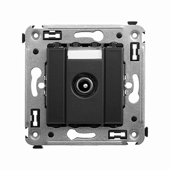 Розетка TV проходная в стену, "Avanti", "Черный матовый" 4412513