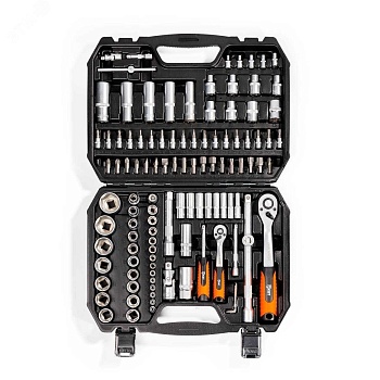 НАИ-08/110 серия KBT-PROFESSIONAL - Набор инструментов с торцевыми шестигранными головками и трещоткой 1/2’’ и 1/4’’