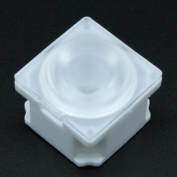 AY22D13H30G-P - Линза белая с клеевой основой для светодиода 3535/3030,  ~30°,  21,57x21,57mm  H:13mm, с пинами, PMMA