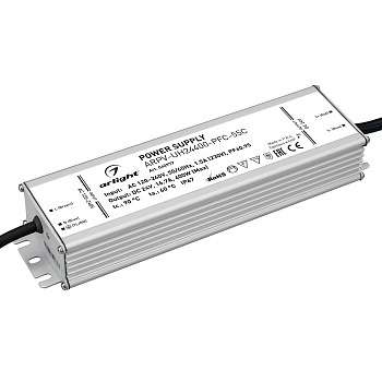 Блок питания ARPV-UH24400-PFC-55C (24V, 16.7A, 400W) 040977 - Источник напряжения с гальванической развязкой для светодиодных изделий. Предназначен для работы в условиях Крайнего Севера с запуском до -55С. Входное напряжение 120-240 VAC. Выходные параметр