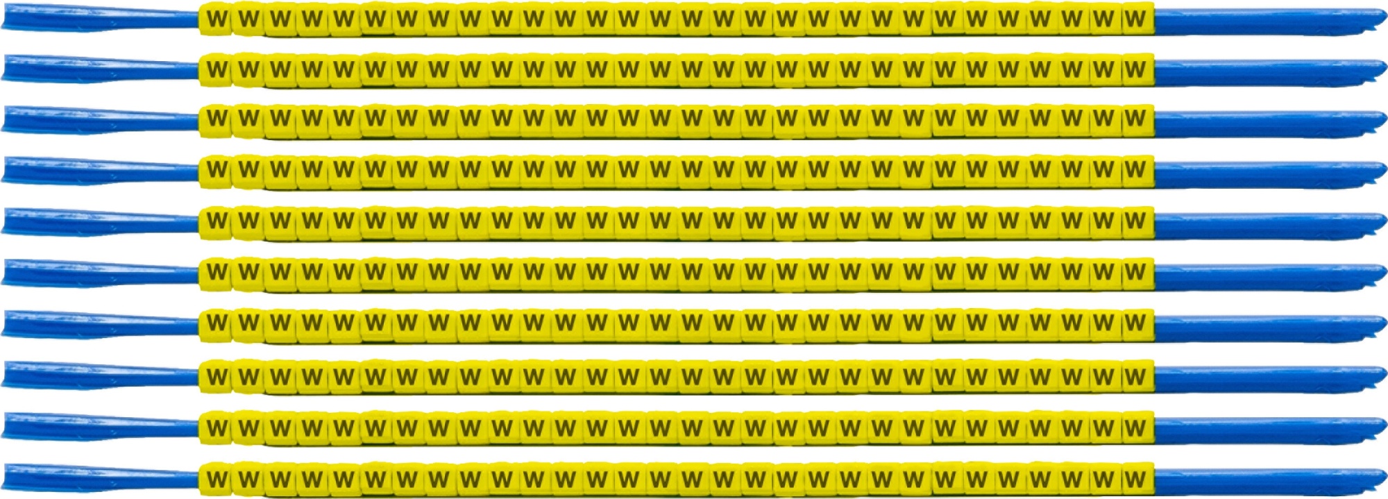 brd333032 - SCNG-07-W клипсы жёлтые, 300шт/упак, для провода 1,9-2,4мм диаметра, легенда W