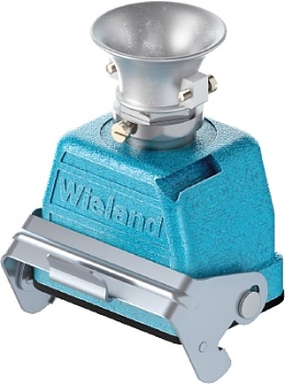 Крышка разъема Ex 70.372.0636.1 - Крышка разъема на кабель, типоразмер 6B, взрывозащищита, с уплотнителем, 1 отверстие с резьбой для кабельных вводов M20x1,5, с верхним расположением, с одной защелкой, материал корпуса: цинковый сплав