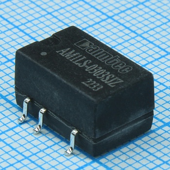AM1LS-0303SJZ - DC/DC, 1Вт, вход 2.97…3.63В, выход 3.3В/0.03…0.303А, изоляция 1500В DC, КПД 77%, максимальная емкостная нагрузка не более 2400мкФ, для поверхностного монтажа, 13.2x11.4x7.25мм, -40…105°C, пластик