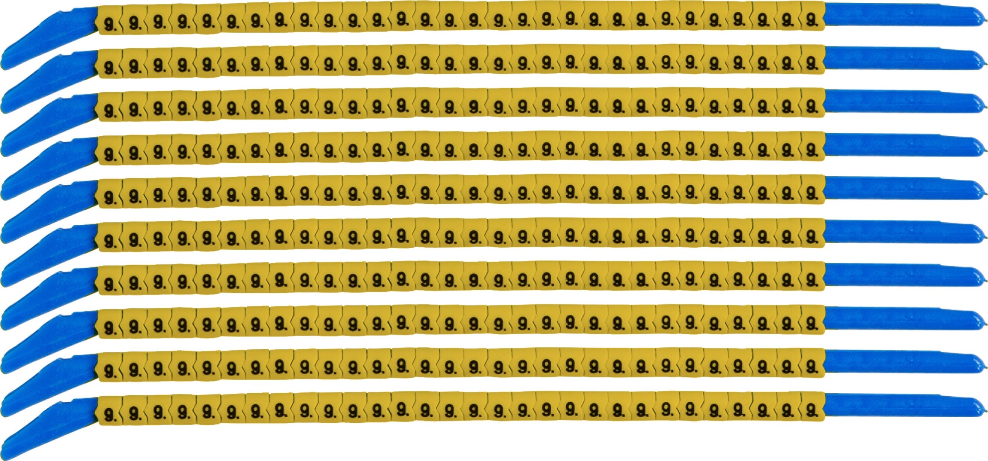 brd333209 - SCNG-13-9 клипсы жёлтые, 300шт/упак, для провода 3,4-3,8мм диаметра, легенда 9