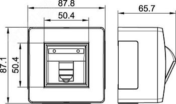 Коробка PDD-N60 с 1 розеткой Brava RJ45 кат.5E (телефон/компьютер) бел. 10665