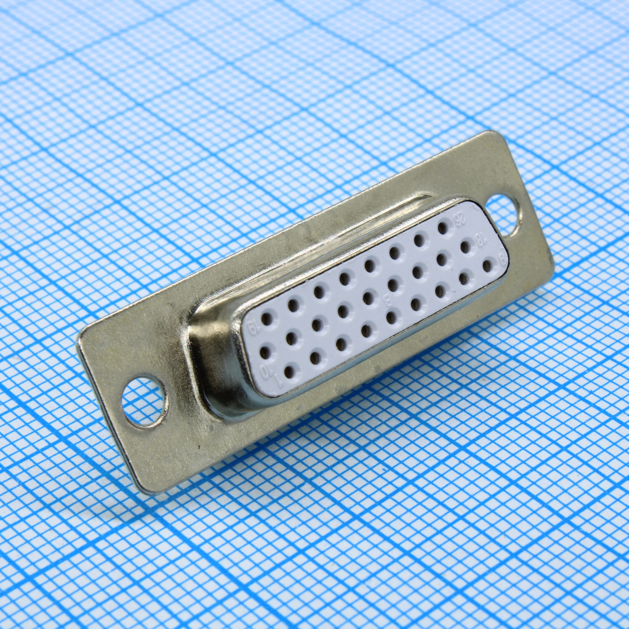 DS1035-26FWNSISS - D-SUB разъем высокой плотности, пайка на кабель, розетка, 26 контактов, цвет - белый