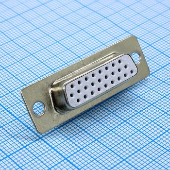 DS1035-26FWNSISS - D-SUB разъем высокой плотности, пайка на кабель, розетка, 26 контактов, цвет - белый