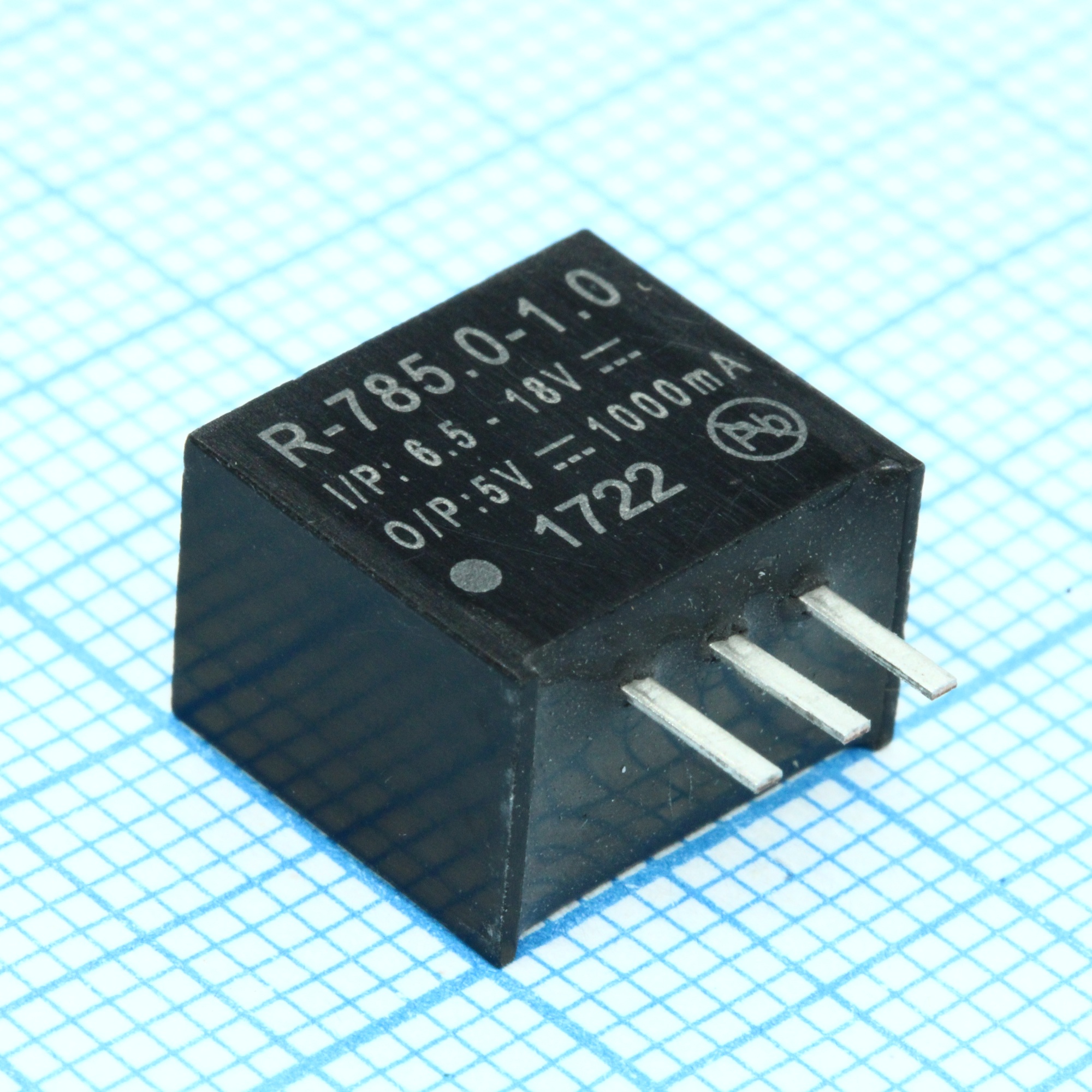 R-785.0-1.0 - Преобразователь DC/DC, на печатную плату, 6.5Вт, вход 6,5-18В выход 5В 1А SIP3
