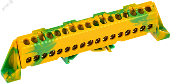 TEKFOR Шина PE земля в комбинированном DIN-изоляторе Стойка 6х9-17-ЖЗ IEK TF-NN10-17-DP-K52