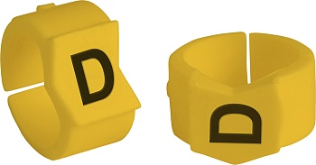 brd333613 - SCNG-45-D клипсы жёлтые, 50шт/упак, для провода 11,2-15,0мм диаметра, легенда D