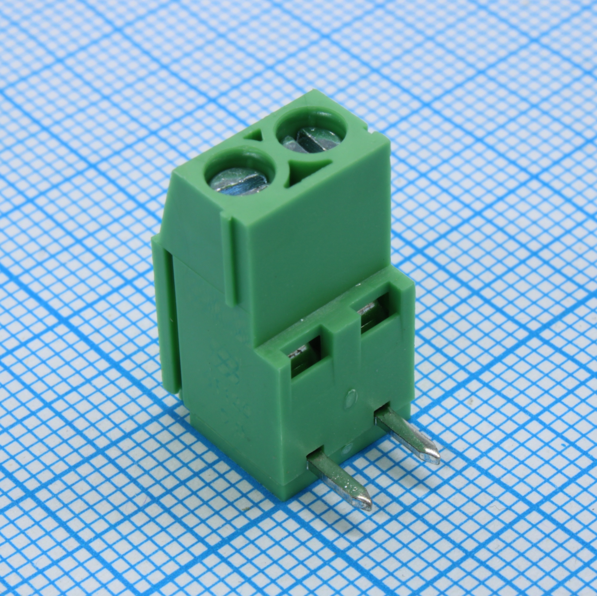 GT129R-5.0-02P-14-01 with bottom plate - Винтовой клеммный блок c рельефной обоймой, 2 контакта. Серия GT129R-5.0