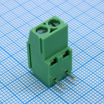 GT129R-5.0-02P-14-01 with bottom plate - Винтовой клеммный блок c рельефной обоймой, 2 контакта. Серия GT129R-5.0