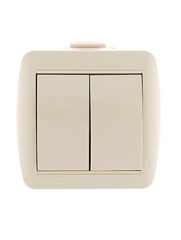 Выключатель 2-кл. ОП Nata 10А IP20 крем. 710-0300-101