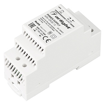 Блок питания ARV-DR30-12 (12V, 2A, 24W) 034671 - Источник напряжения с гальванической развязкой для светодиодных изделий. Входное напряжение 100-240 VAC. Выходные параметры: 12 В, 2 А, 24 Вт. Негерметичный пластиковый корпус IP 20 для установки на DIN-рей