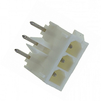 1-770967-0 - Разъем питания на плату угловой, Серия Mini Universal MATE-N-LOK, 3 контакта, Штекер, 4,14 мм