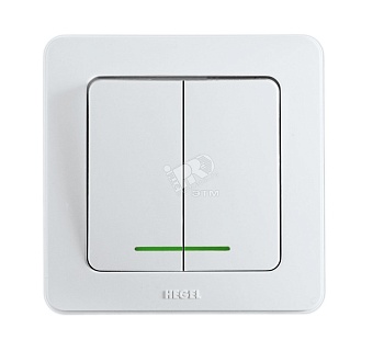 Выключатель двухклавишный скрытый с индикацией белый 10А ВС10-352