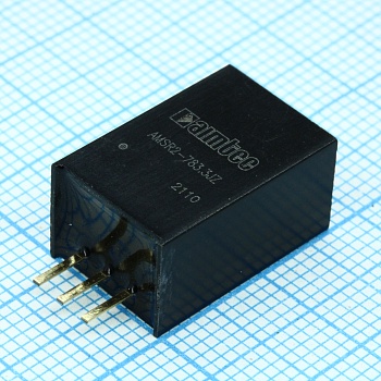 AMSR2-783.3JZ - Импульсный регулятор 6.6 Вт  вход 6~36 В  однополярный выход 3.3 В  2 А  -40~85 C , дерейтинг при 71 C  MTBF:2000000 часов  КПД 87 %  максимальная емкостная нагрузка не более 1800 мкФ  корпус SIP3, пластик  установка на печатную плату  8.9