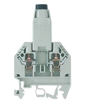 Клемма разъед. WK 4/SI-D/U 5x20 - Предохранительная клемма, тип фиксации провода: винтовой, номинальное сечение: 4 мм кв., 6,3A, 800V, ширина: 6 мм, цвет: серый, тип монтажа: DIN 35