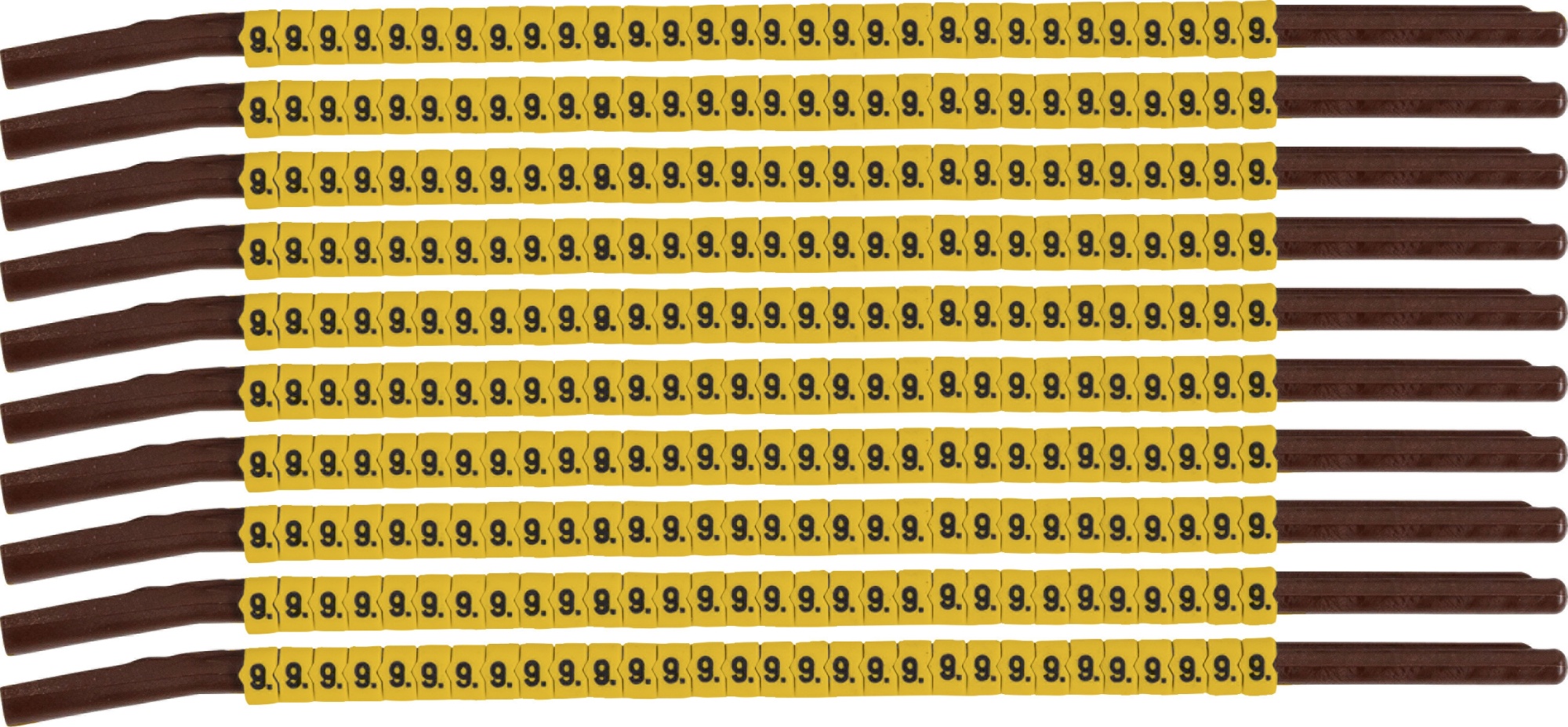 brd333909 - SCNG-15-9 клипсы жёлтые, 300шт/упак, для провода 3,8-4,6мм диаметра, легенда 9