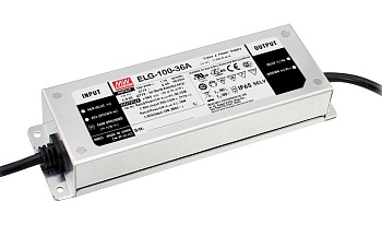 ELG-100-24DA-3Y - AC-DC, 96Вт, IP67, вход 100…305В AC, 47…63Гц/142…431В DC, ККМ, выход 12...24В/4А, изоляция 3750В AC, в кожухе 199х63х35,5мм, -40…+70°С, DALI димминг, с проводом заземления