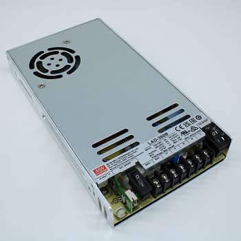 LAD-360B - AC-DC с функцией заряда АКБ, 358.8Вт, вход 90…132/180…264В AC, 47…63Гц /240…370В DC, вых1: 27.6В(21.6…29В)/11.5A, вых2: 27.6В/1.5A (заряд), изоляция 3000В AC, в кожухе 215х115х30мм, -20…+60°С, состояние по TTL