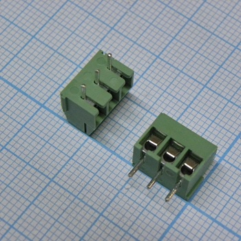 DG350-3.5-03P-14-00A(H) - Винтовой клеммный блок с защитой провода, 3 контакта. Серия DG350-3.5