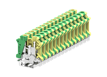 Заземляющая клемма 310903 - Заземляющая клемма, UK10, тип фиксации провода: винтовой, номинальное сечение: 10 мм кв., ширина: 10 мм, цвет: желто-зеленый, тип монтажа: DIN 35