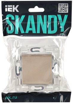 SKANDY Выключатель 1-клавишный проходной 10А SK-V02Sa песочный IEK SK-V12-0-10-K98