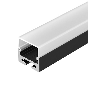 Профиль с экраном SL-LINE-2011M-2500 BLACK+OPAL SQUARE 027993 - Комплект с экраном и заглушками (2 шт.). Алюминиевый профиль для светодиодных лент и линеек. Цвет - чёрный RAL9005 (порошковая окраска). Габаритные размеры профиля (LхWхH): 2500x20x11 мм. Габ