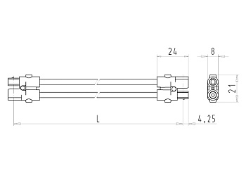 Соединитель ST16/2BS K1 BS25 12 WS - Кабельная сборка, оконеченная разъемами ST16/2, 2 полюса, длина кабеля: 1,2 метра, сечение жил кабеля: 2х2,5 мм.кв., номинальное напряжение: 250V, номинальный ток: 16А, цвет разъема: белый, цвет кабеля: белый, серия ge