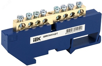 Шина нулевая на DIN-изол. ШНИ 6х9-8-Д-С IEK YNN10-69-8D-K07
