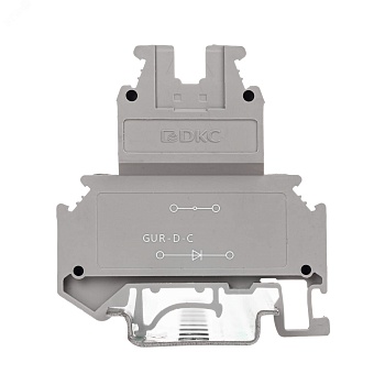 Клемма со встроенным диодом, винтовой зажим, 4 точки подключения, 4 кв.мм, серая GUR-D-C