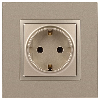 14-2101-04 Розетка 2P+E Schuko, 16A-250В, IP20, Elegance, шампань (10/100/2800) Б0034268