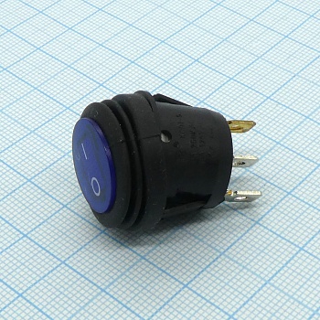 DS WR-3107-12V 3P влагозащ. син - 2 полож. 2+1конт(4.8) 12V/15A AC влагозащита, синяя подсветка 12В