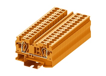 Проходная клемма TC6-2-OG - Проходная клемма, тип фиксации провода: пружинный, номинальное сечение: 6 мм кв., 41A, 1000V, ширина: 8,2 мм, цвет: оранжевый, тип монтажа: DIN 35