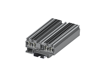 Проходная клемма TC2.5-2X2-GY - Проходная клемма, с разрывом цепи, 2X2 точки подключения, тип фиксации провода: пружинный, номинальное сечение: 2,5 мм кв., 24A, 800V, ширина: 5,2 мм, цвет: серый, тип монтажа: DIN 35