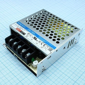 LM50-23B24 - AC-DC, 50Вт, вход 85...305В AC 47...63 Гц, выход 24В/2.2А, изоляция 4000В AC, в корпусе на шасси, -30...+70°C