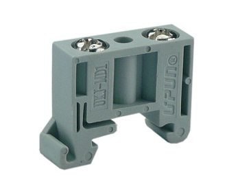Концевой стопор UKJ-MD1(GY) - Концевой стопор на рейку DIN15, тип зажима: винт, ширина: 7 мм, цвет: серый, пластик