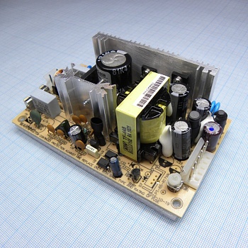 PD-65B - AC-DC, 65Вт, вход 85…264V AC, 47…440Гц /120…370В DC, выход1: +5В/0.4…6A, выход2: +24В/0.2…2.6A, изоляция 3000В AC, открытая плата 127х76х40мм, -10…+60°С