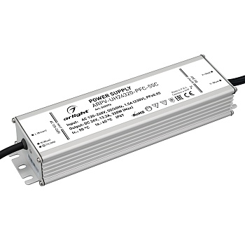 Блок питания ARPV-UH24320-PFC-55C (24V, 13.3A, 320W) 040976 - Источник напряжения с гальванической развязкой для светодиодных изделий. Предназначен для работы в условиях Крайнего Севера с запуском до -55С. Входное напряжение 120-240 VAC. Выходные параметр