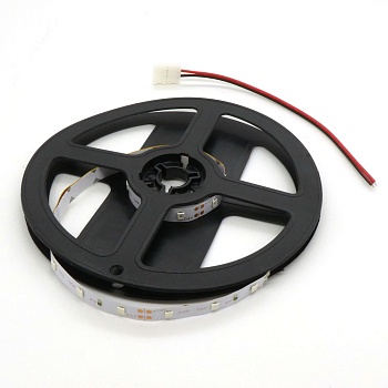 LED-лента 3528 R/ 60 чипов/1м/12V - самоклеящаяся / красная / 60 чип диодов 3528 на метр / потребляемая мощность 4,8 Вт/м / 8мм