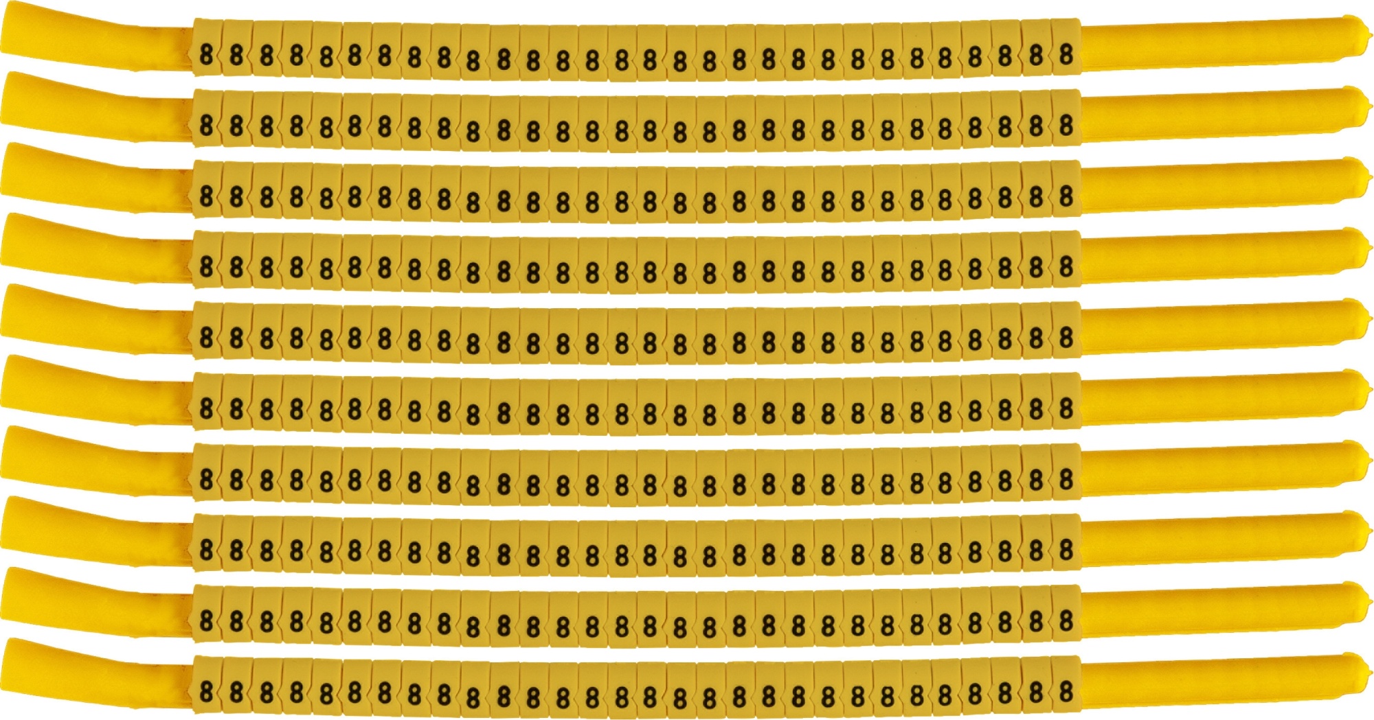 brd333308 - SCNG-18-8 клипсы жёлтые, 300шт/упак, для провода 4,6-5,9мм диаметра, легенда 8