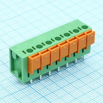 DG142V-5.08-07P-14-00A(H) - Нажимной безвинтовой клеммный блок 7 контактов. Зажим типа торцевой контакт. Серия DG142R-5.08