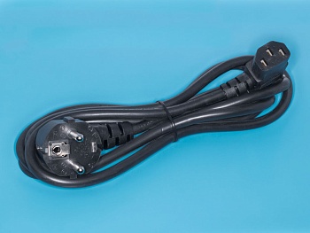 SCZ-1R - Кабель сетевой 220В угловой, 0307-1.8M-92, черный, 1,8м с угловым разъемом