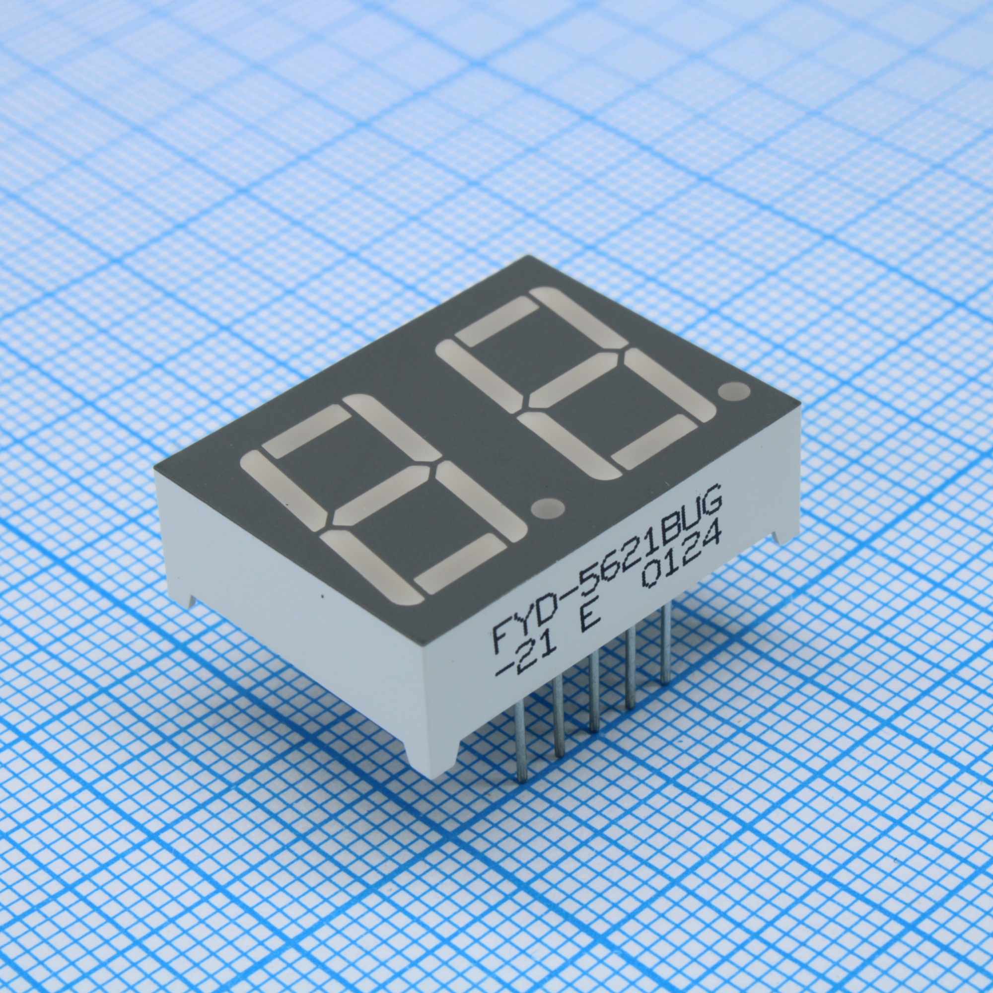 FYD-5621BUG-21 - 2-х разрядный индикатор 14,2мм/желтый/570нм/20-60мКд/ОА