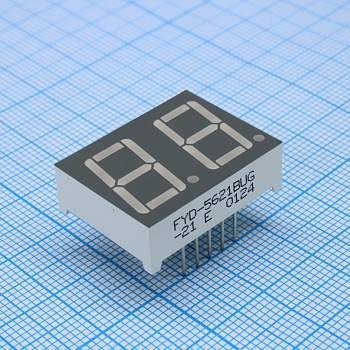 FYD-5621BUG-21 - 2-х разрядный индикатор 14,2мм/желтый/570нм/20-60мКд/ОА