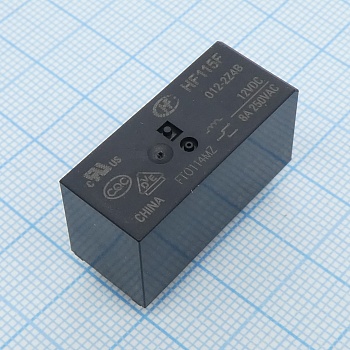 HF115F/012-2Z4B - Реле силовое, 8 А, 12 В, 2FormC (две контактных группы-два направления)