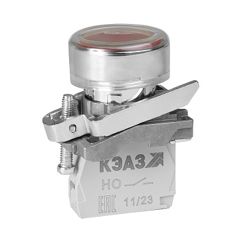Кнопка КМЕ4210мС-красный-1но+0нз-цилиндр-IP65- 284285
